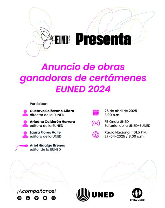 EUNED anuncia obras ganadoras de sus certámenes 2024